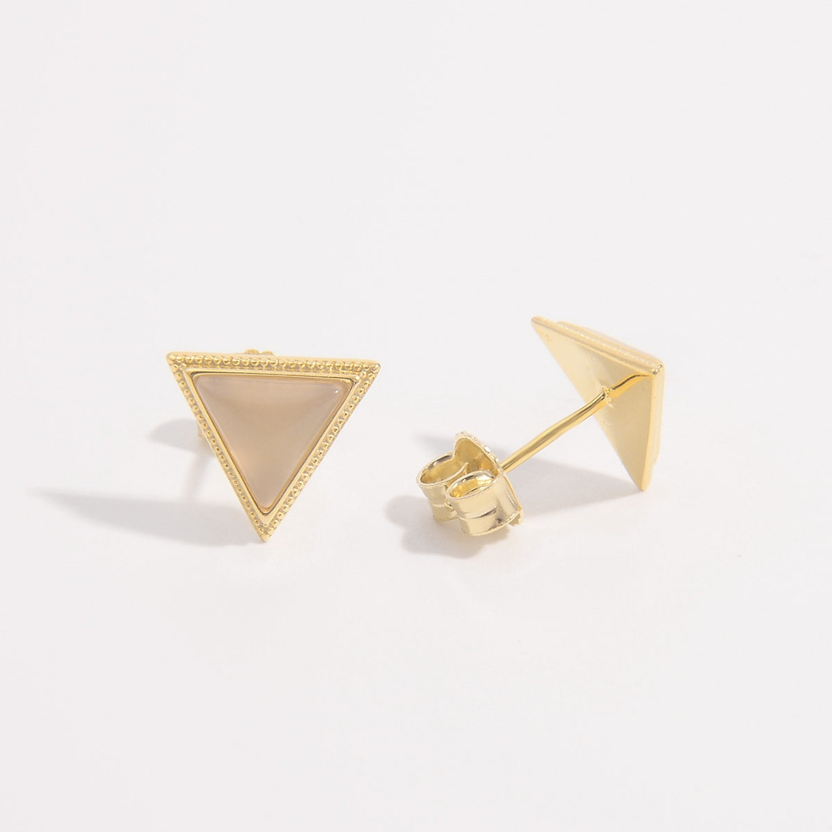 925 Sterling Silver Zircon Triangle Stud Earrings