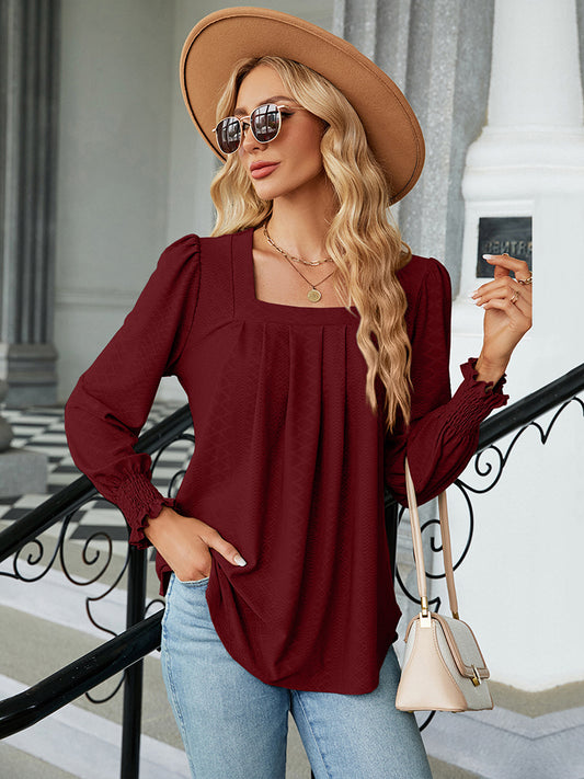 Square Neck Puff Sleeve Blouse