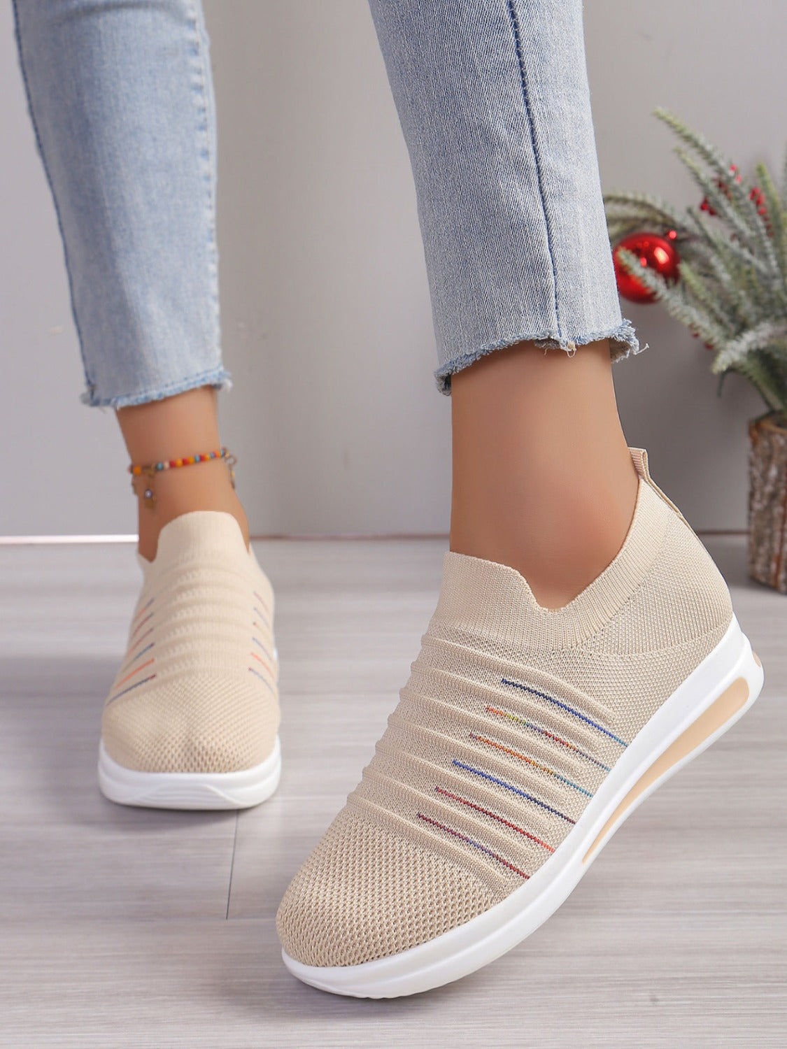 Breathable Mesh Wedge Sneakers