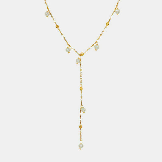 18K Gold-Plated Pearl Drop Necklace