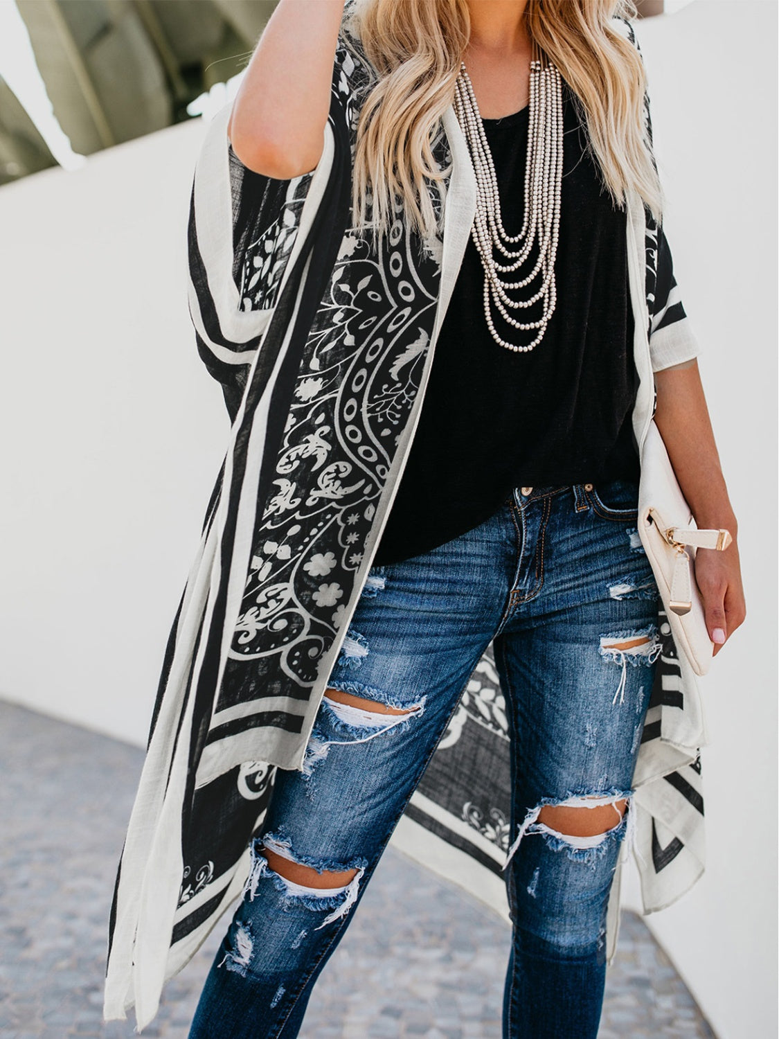 Printed Open Front Cover-Up