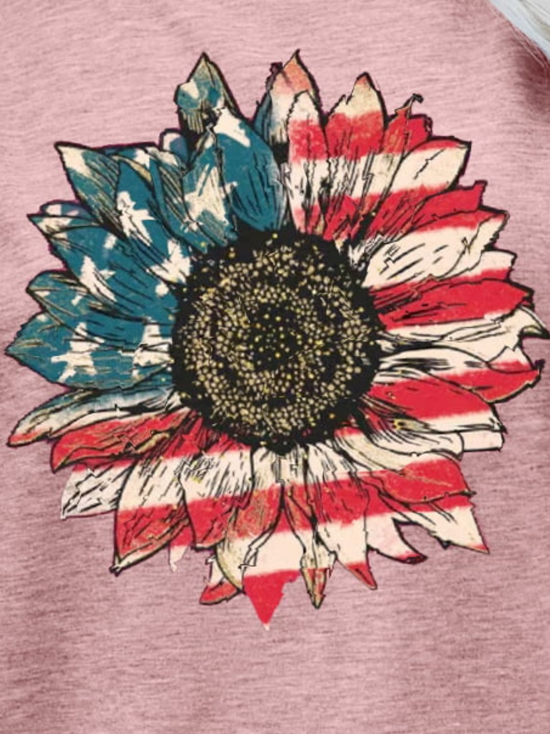 US Flag Flower Graphic Tee