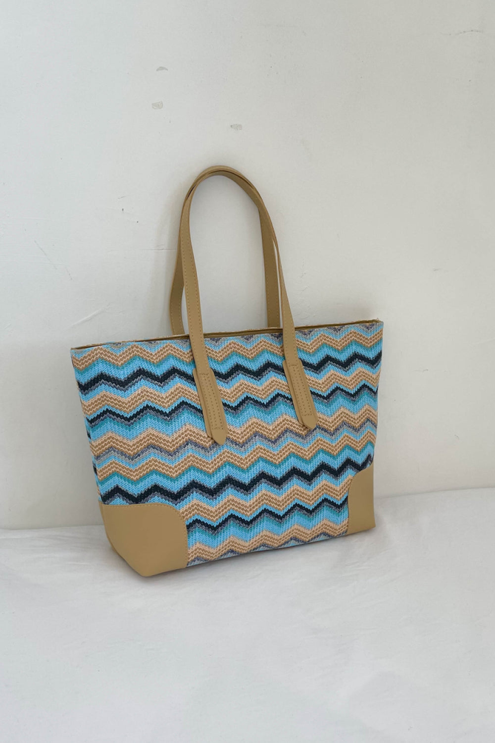 Chevron Straw Tote Bag