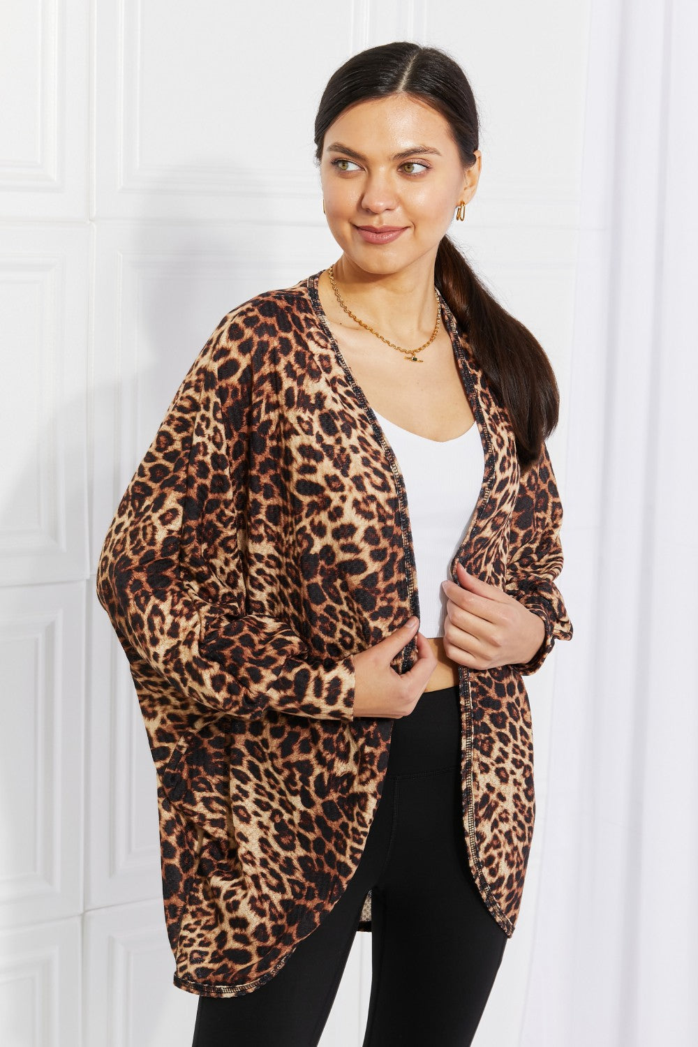 Culture Code Young & Wild Leopard Print Cardigan