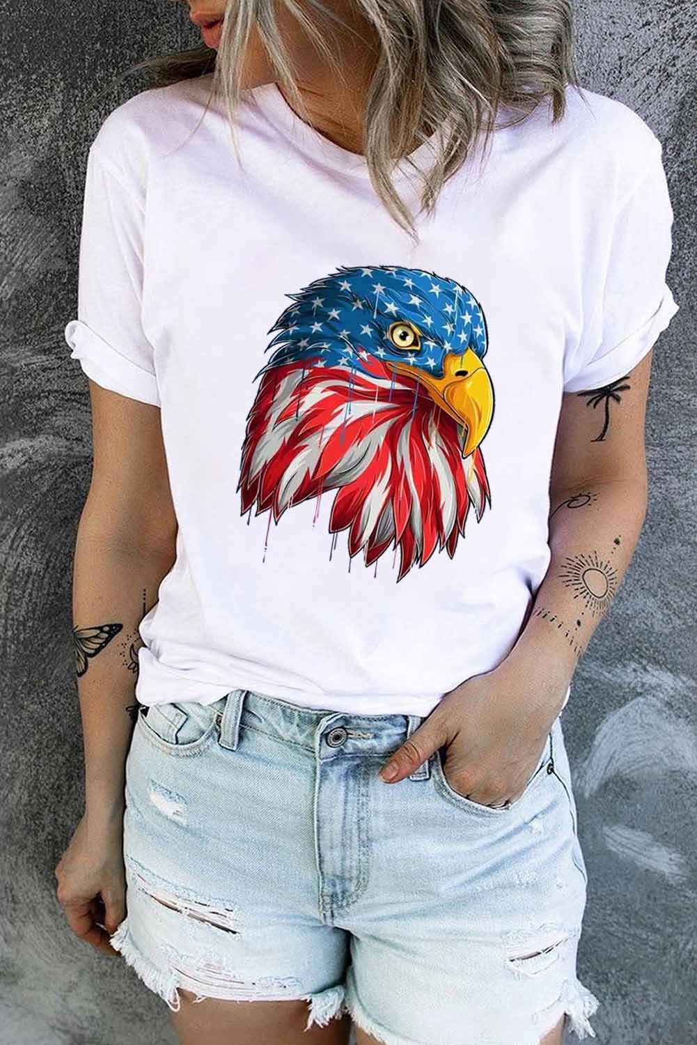 Eagle Graphic Round Neck Tee